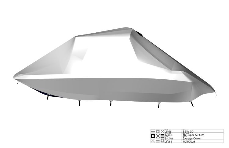Nautique G21 with FCT G14-16 Towers and factory bimini Double Up Storage Cover - Image 2