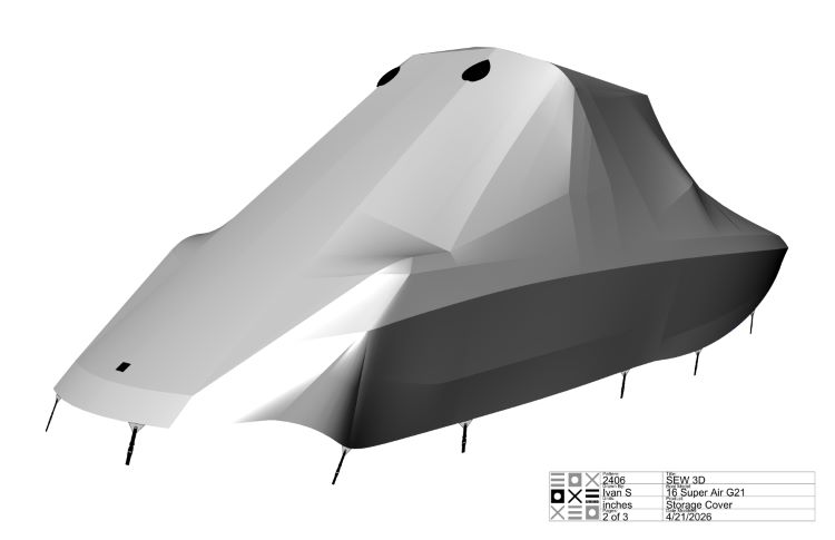Nautique G21 with FCT G14-16 Towers and factory bimini Double Up Storage Cover - Image 6