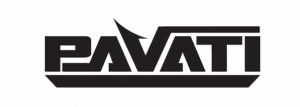 Black and white logo featuring the word "PAVATI" in bold letters, with a design resembling a stylized wave integrated into the text. Crafted by Sewlong, this logo exudes precision and elegance.